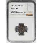 5 Pfennige 1931 - NGC MS66 BN