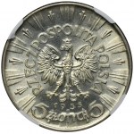 Piłsudski, 5 Zloty 1935 - NGC MS66 - SCHÖN