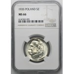 Piłsudski, 5 złotych 1935 - NGC MS66 - PIĘKNE