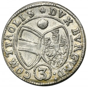 Austria, Ferdinand Karl, 3 Kreuzer Hall 1643