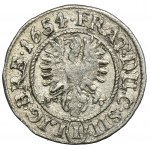 Śląsk, Księstwo Legnicko-Brzesko-Wołowskie, Jerzy III Brzeski, Ludwik IV Legnicki i Krystian Wołowsko-Oławski, 1 Krajcar Brzeg 1654 - BARDZO RZADKI