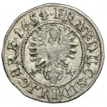 Schlesien, Herzogtum Legnicko-Brzesko-Wołowskie, Jerzy III Brzeski, Ludwik IV Legnicki und Krystian Wołowsko-Oławski, 1 Krajcar Brzeg 1654 - SEHR RAR