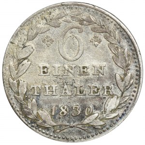 Niemcy, Hessen-Kassel, Wilhelm II, 1/6 Talara 1830 - RZADKI