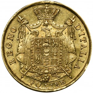 Italien, Piemont unter französischer Herrschaft, Napoleon I., 40 Lire Mailand 1810 M