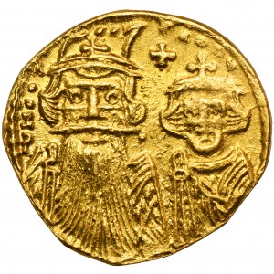Byzantine Empire, Constans II, with Constantine IV, Heraclius and Tiberius, Solidus