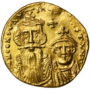 Byzantine Empire, Constans II with Constantine IV, Solidus