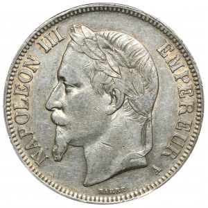 Frankreich, Napoleon III, 5 Francs Paris 1868 A