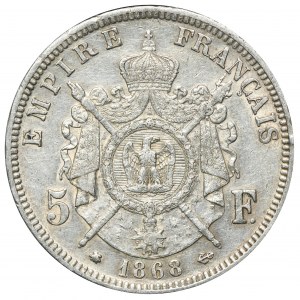 Francja, Napoleon III, 5 Franków Paryż 1868 A