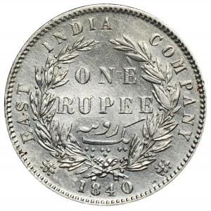 India, British India, Victoria, 1 Rupee 1840