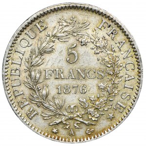 France, III Republic, 5 Francs Paris 1876 A