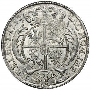 Augustus III of Poland, 8 Groschen Leipzig 1753 - without EC