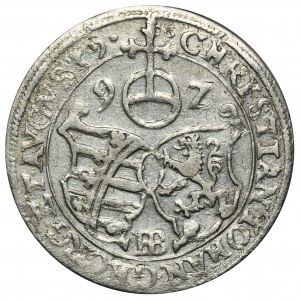 Deutschland, Sachsen, Krystian II, Johann Georg I und Augustus, 1/24 Taler Dresden 1592 HB - RARE