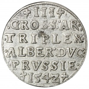 Duchy of Prussia, Albrecht Hohenzollern, 3 Groschen Konigsberg 1542