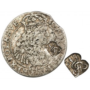 Potocki family dominial token, John II Casimir, 6 Groschen - countermark, RARE