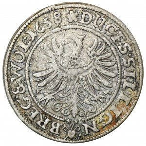 Silesia, Duchy of Liegnitz-Brieg-Wohlau, Georg III, Ludwig IV and Christian, 3 Kreuzer Brieg 1658 EW - VERY RARE