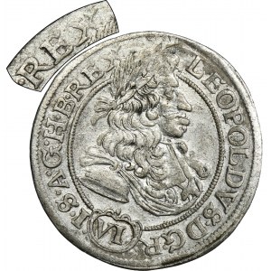 Śląsk, Panowanie habsburskie, Leopold I, 6 Krajcarów Wrocław 1687 SHS