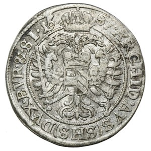 Silesia, Habsburg rule, Leopold I, 6 Kreuzer Breslau 1687 SHS