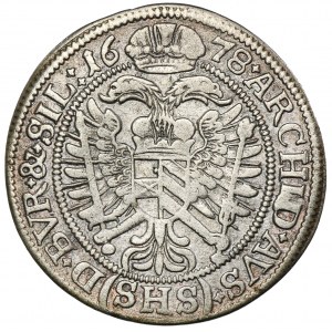 Śląsk, Panowanie habsburskie, Leopold I, 6 Krajcarów Wrocław 1678 SHS