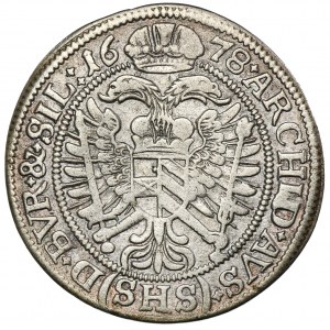 Silesia, Habsburg rule, Leopold I, 6 Kreuzer Breslau 1678 SHS