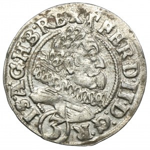 Silesia, Habsburg rule, Ferdinand II, 3 Kreuzer Breslau 1629 HR