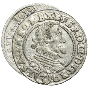 Silesia, Habsburg rule, Ferdinand II, 3 Kreuzer Glatz 1630 PH - RARE