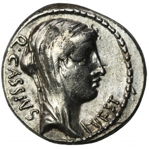 Römische Republik, Q. Cassius Longinus, Denar - RARE