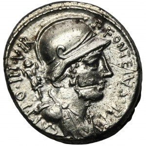 Römische Republik, P. Fonteius P. f. Capito, Denarius - RARE