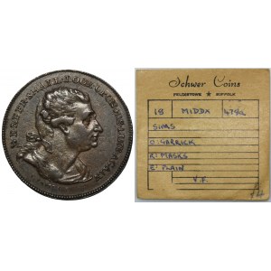 England, Middlesex, Sims London, 1/2-Pence-Münze 1790