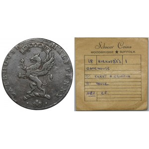 England, Kirkcudbrightshire, Thomas Scott &amp; Co, 1/2-Pence-Münze 1793