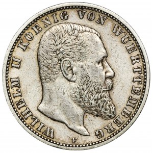 Germany, Württemberg, Wilhelm II, 5 Mark Stuttgart 1901 F