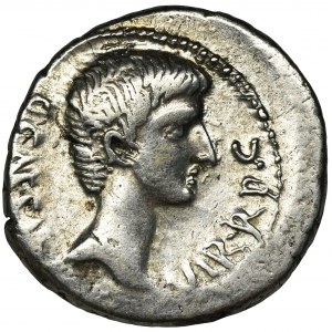 Römische Republik, Octavian Augustus, Denarius - RARE