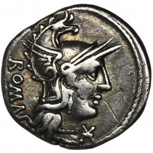 Römische Republik, C. Caecilius Metellus Caprarius, Denarius - RARE