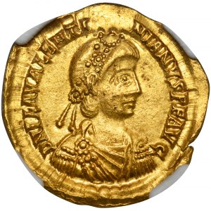 Cesarstwo Rzymskie, Walentynian III, Solidus - NGC MS
