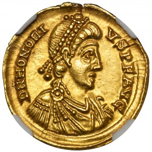 Roman Imperial, Honorius, Solidus - NGC Ch AU