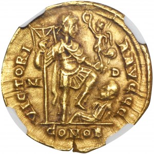 Roman Imperial, Honorius, Solidus - NGC Ch AU
