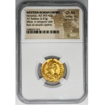 Roman Imperial, Honorius, Solidus - NGC Ch AU