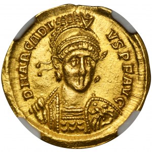 Roman Imperial, Arcadius, Solidus - NGC AU