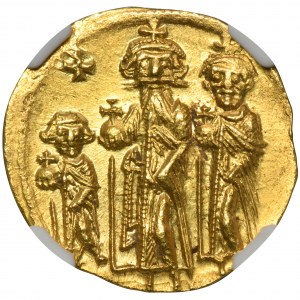 Byzantinisches Reich, Heraklius, Heraklius Konstantin und Heraklonas, Solidus - NGC MS