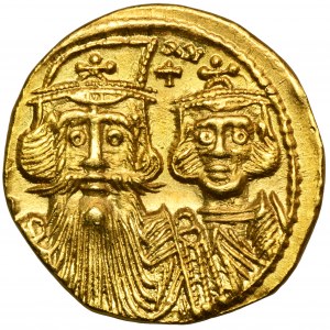 Cesarstwo Bizantyjskie, Konstans II, Konstantyn IV, Herakliusz i Tyberiusz, Solidus