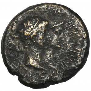 Römische Provinz, Königreich Thrakien, Rhoemetalces I., Pythodoris mit Octavian Augustus, Bronze