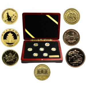 Set, World gold coins in box (7 pcs.)