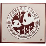 Chiny, 10 Yuanów 2013 30-lecie serii monet z Pandą
