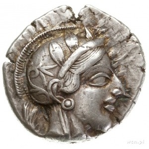 tetradrachma ok. 480-400 pne; Aw: Głowa Ateny w hełmie ...
