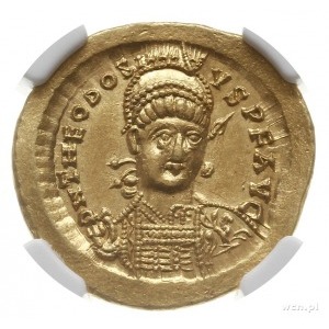 solidus 441-450, Konstantynopol; Aw: Popiersie cesarza ...