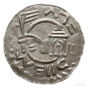 denar królewski 1086-1092; Aw: Popiersie króla w prawo,...