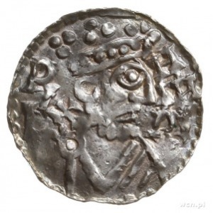 denar 1009-1024; Aw: Popiersie w prawo, REX HINRIC; Rw:...