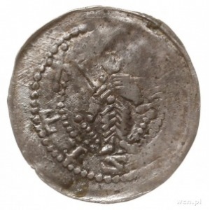 denar z lat 1253-1257, Poznań; Aw: Książę na tronie na ...