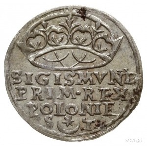 grosz 1547, Kraków, odmiana z napisem w 3 wierszach, he...