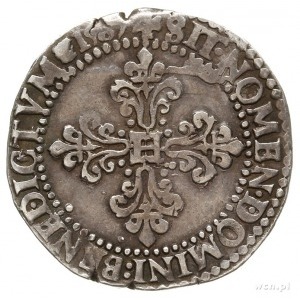 1/2 franka 1587 A, Paryż; Duplessy 1131; dość ładnie za...