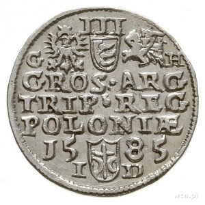 trojak 1585, Olkusz, odmiana z literą G-H obok Orła i P...